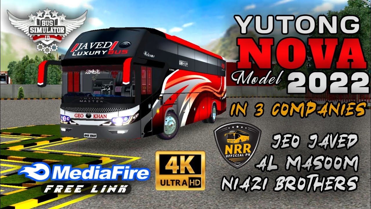 Yutong Nova Double Glass || 3rd Gen Nova Bus Livery || Free Liveries With Link || NRR