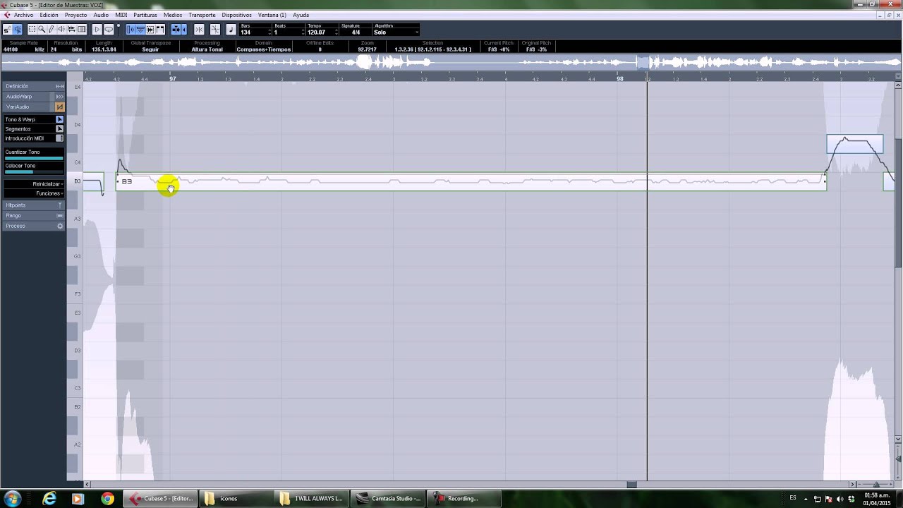 AFINANDO LA VOZ CON VARI AUDIO (CUBASE 5 en adelante)