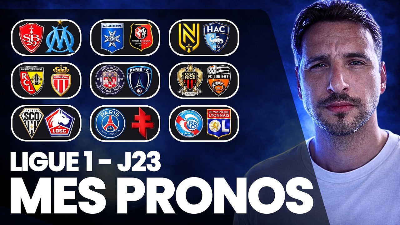 🇫🇷 Mes 9 Pronostics Ligue 1 &ndash; 23e Journ&eacute;e / Lens&ndash;Monaco / Brest&ndash;OM / Strasbourg&ndash;Lyon / PSG&ndash;Metz... 🔥