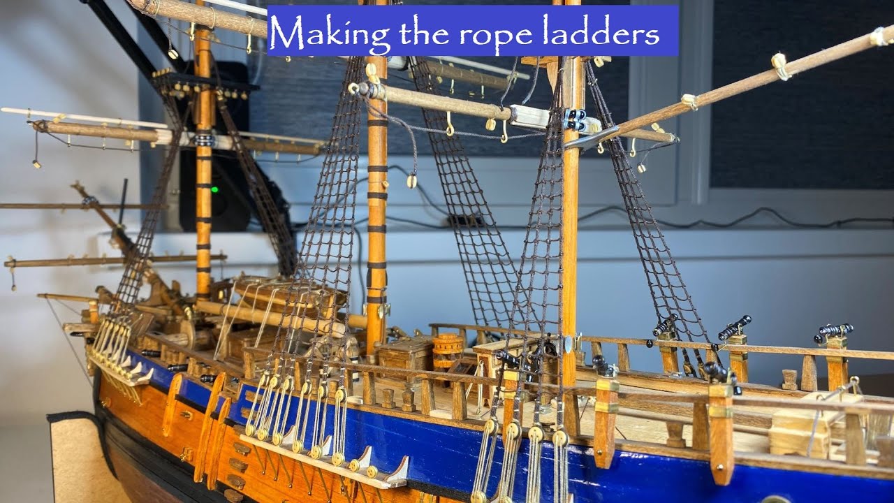Endeavour : 1/54 Scale Model : Step By Step Video Build : Making The Rope Ladders Part 44