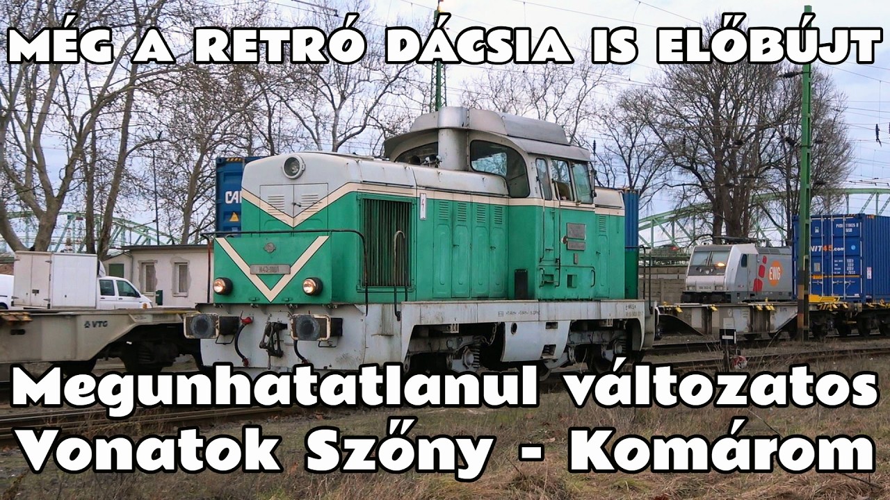 2026.02.12. Megunhatatlanul változatos vonatfilmezés az 1-es vonalon Szőny- Komárom. Jött itt minden