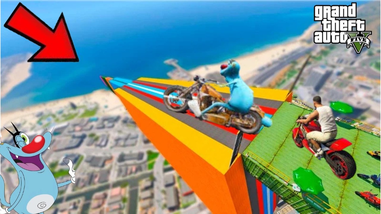 GTAV motorbike ramp challange || complete and won the motorbike in GTAv