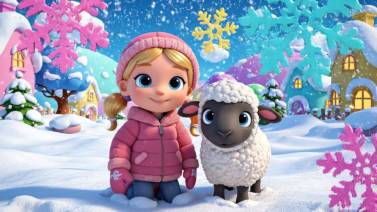 Mary Had a Little Lamb: The Snowy Schoolyard | Winter Wonderland Nursery Rhyme