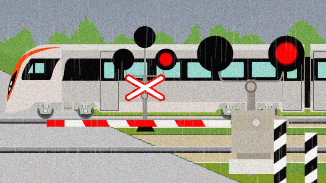ウクライナの踏切　Railroad Crossing in Ukraine｜踏切アニメ залізничний переїзд