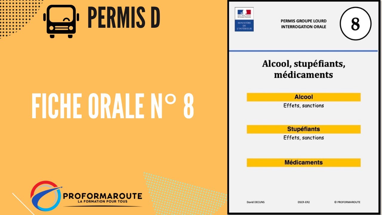 Fiche orale n°8 - Alcool, stupéfiant, médicaments - Permis D