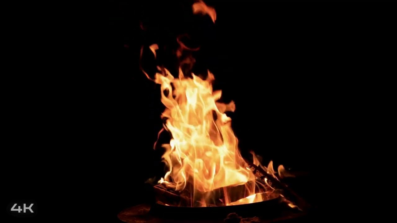 4K Cozy Fire Burning in the Dark 🔥 Relaxing Fireplace ASMR for Sleep & Study 🌙 (No Talking)