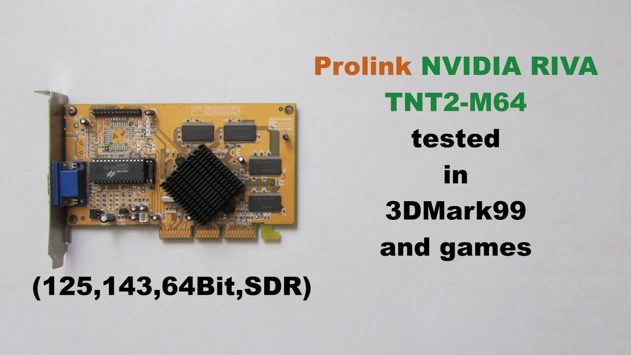 Prolink NVIDIA RIVA TNT2-M64 tested in 3DMark99 and games