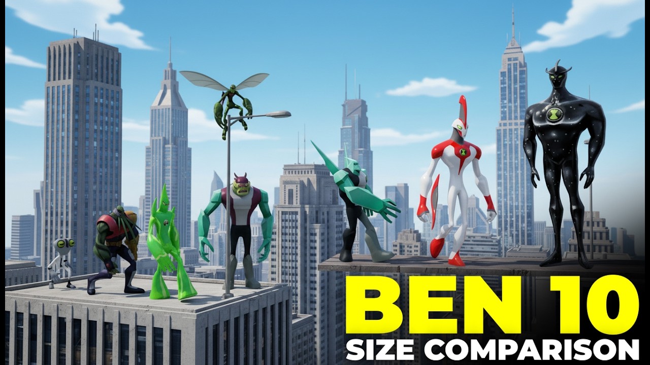 Ben 10 Size Comparison 3D | All Aliens Small to Giant