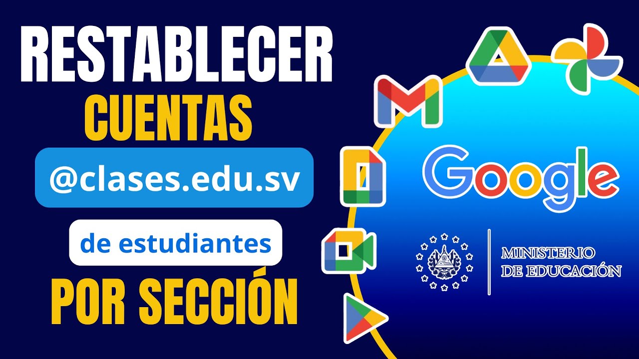 Proceso para restablecer cuentas @clases edu sv por sección