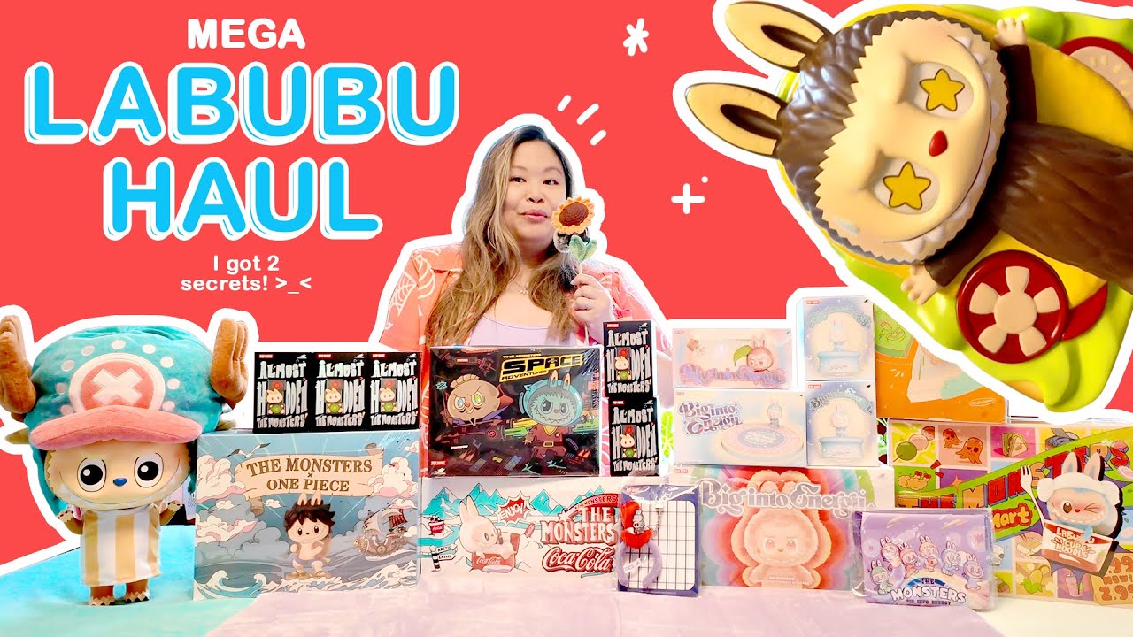 Labubu Mega Haul Unboxing Video Big into Energy Wacky Mart One Piece and more with 2 SECRETS