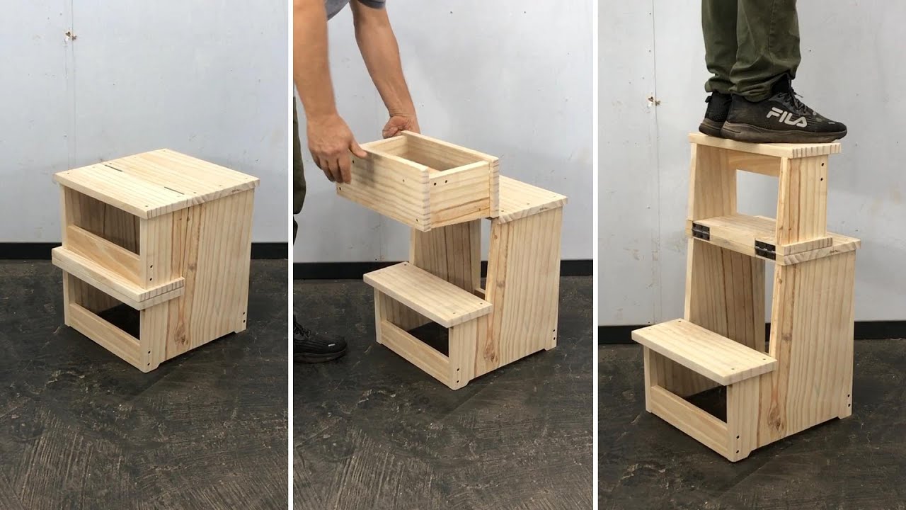 &iexcl;Este dise&ntilde;o se transforma en segundos! Banco a Escalera - Tutorial de Carpinter&iacute;a F&aacute;cil