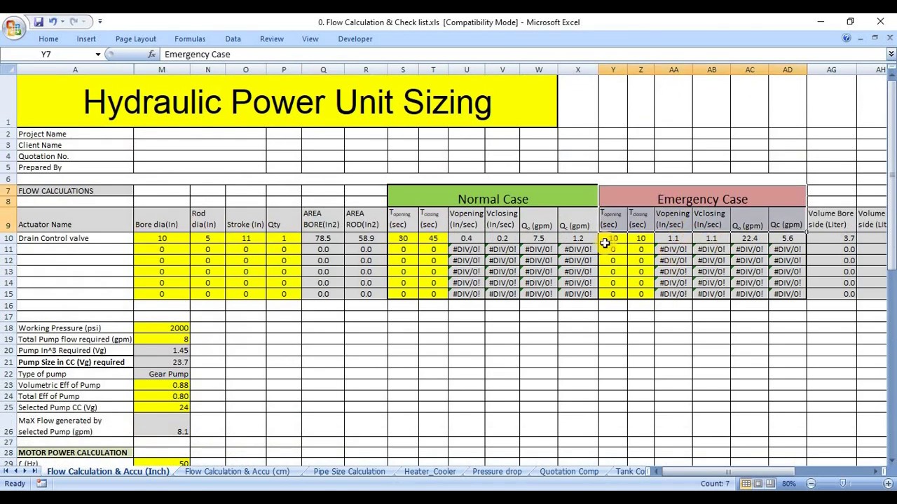 Hydraulic Power Unit Design | Step by step Calculation | Accumulator Design | Pump & Motor Sizing