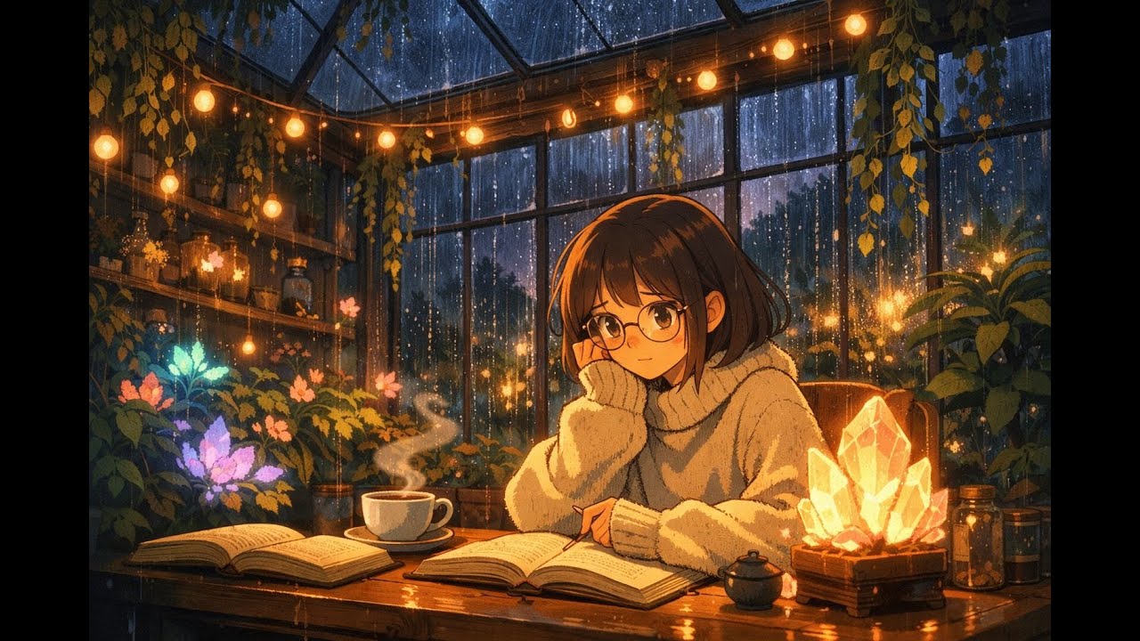 Study With Me 🌿Secret Greenhouse Ambience | Rain on Glass & Lofi (No Distractions)