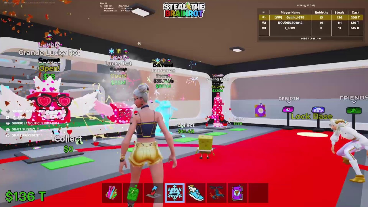 LIVE Steal a Brainrot Admin Abuse Objectif 1B