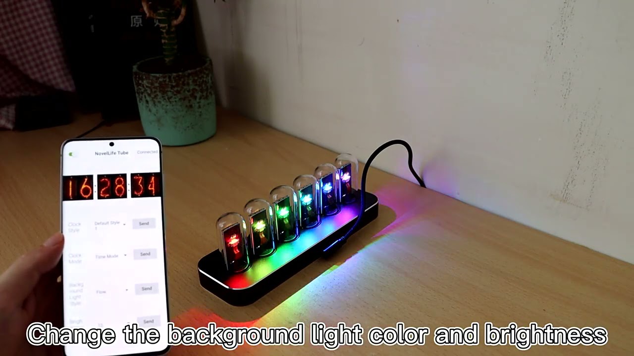 Nixie Tube Clock Glow Tube Clock controlled BY Android/IOS WIFI Supported