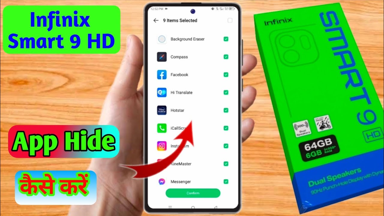 how to hide app in infinix smart 9 hd, infinix smart 9 hd app hide kaise kare