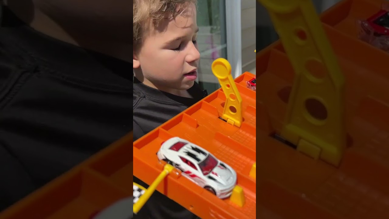 Which One Landed?! - Outdoor Six Lane Car Race Supercut #hotwheels #cars #toysvideo #toys #racing