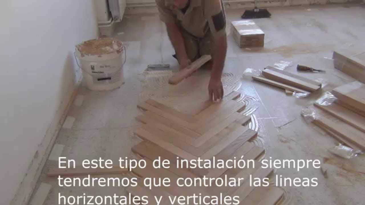 instalacion de un lamparquet en espiga doble