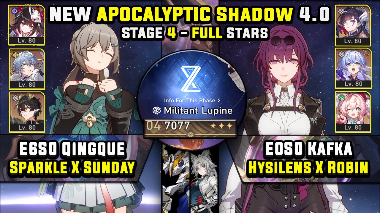 E6 Qingque Carry W/ Sparkle & E0 Kafka DoT Team (3 Stars) Apocalyptic Shadow 4 Honkai Star Rail 4.0