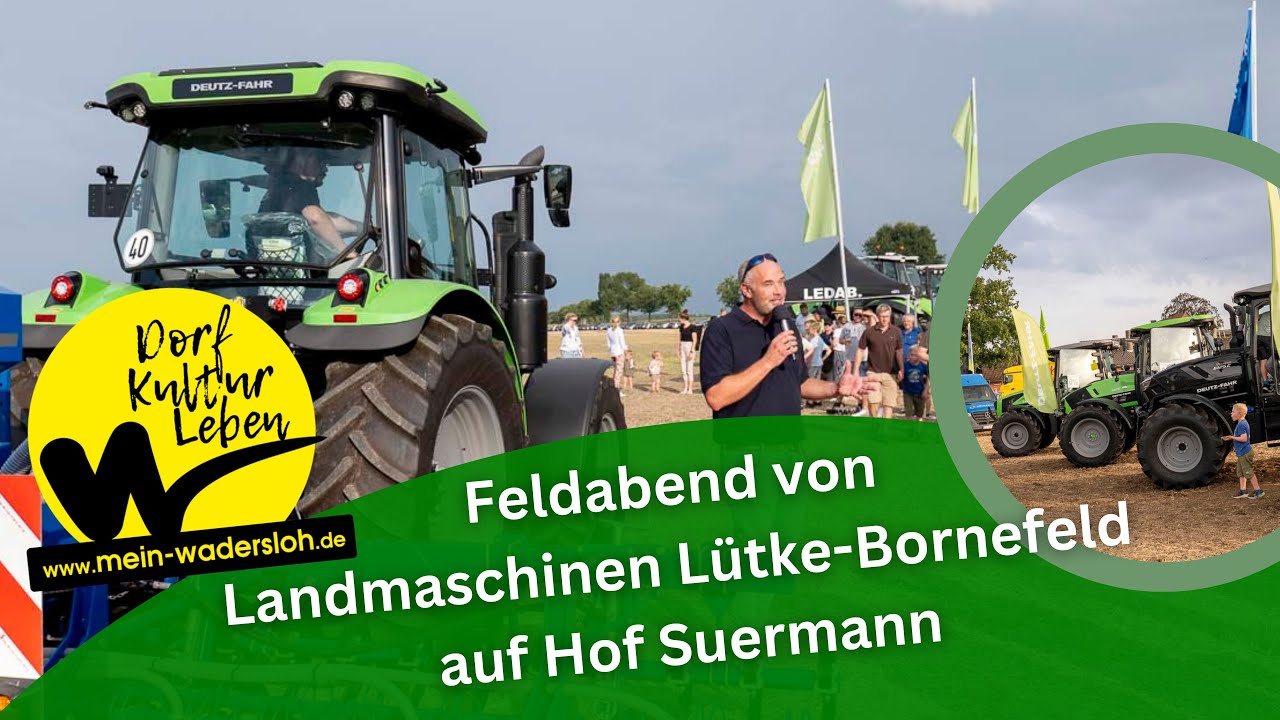 Feldabend von Landmaschinen Lütke-Bornefeld auf Hof Suermann