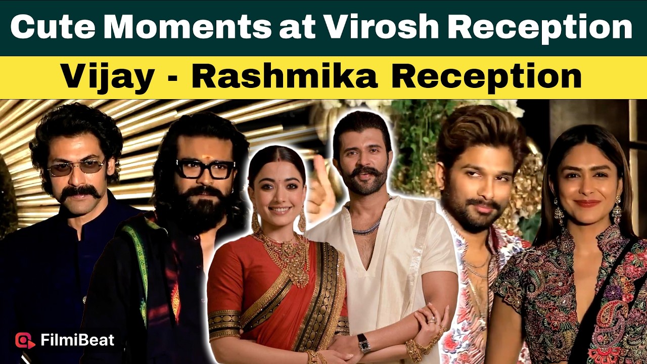 Tollywood Stars at Virosh Reception🔥| Ram Charan, Allu Arjun at Vijay &ndash; Rashmika Mandanna Reception