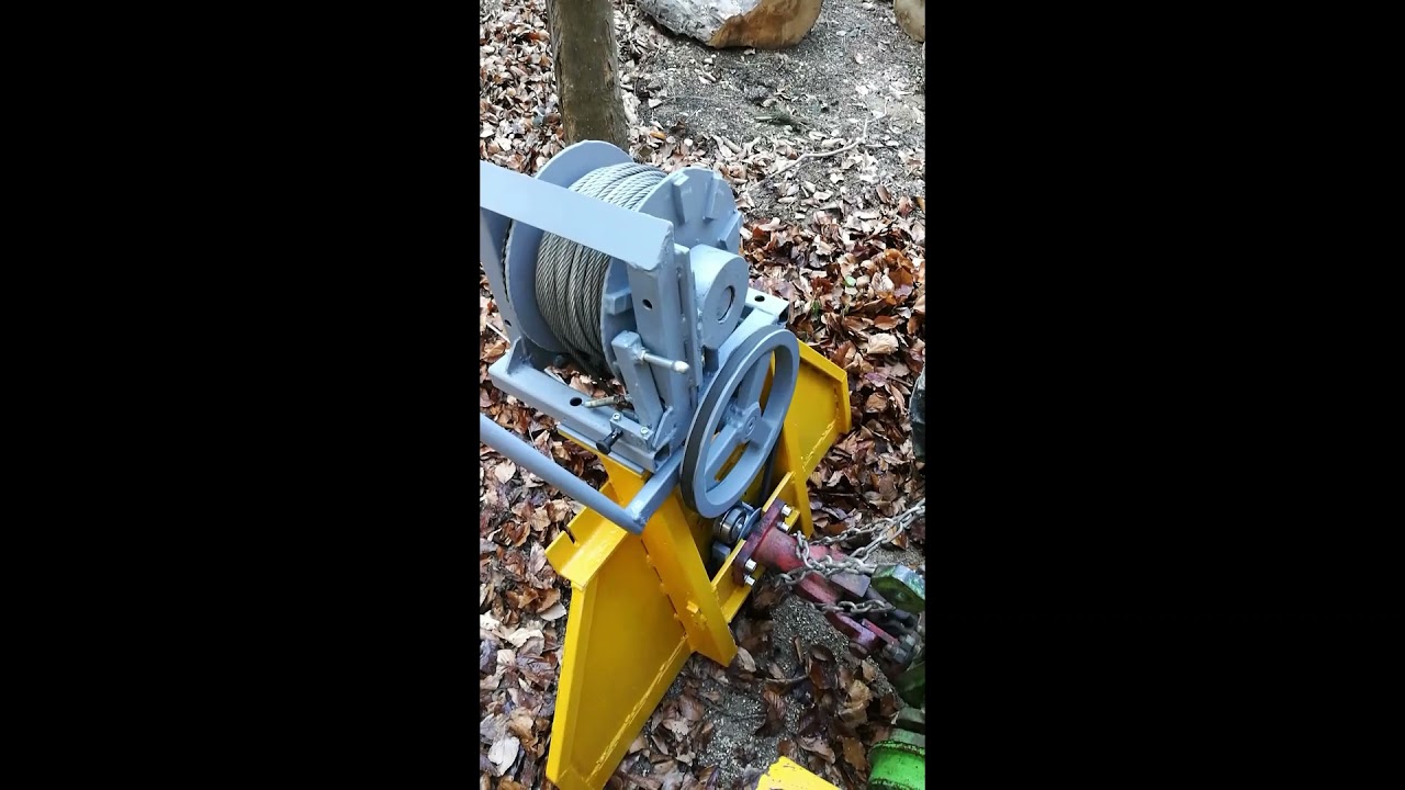 Homemade tractor winch
