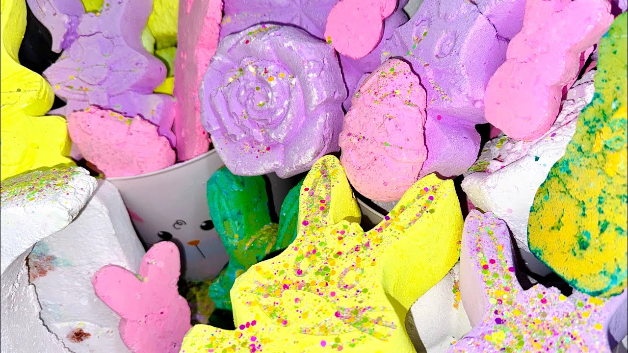 Vibrantly Dyed Mass Gym Chalk Crush 💚💜💛 | Happy Easter 🐣 | Gym Chalk ASMR | YouChalkTooMuchASMR