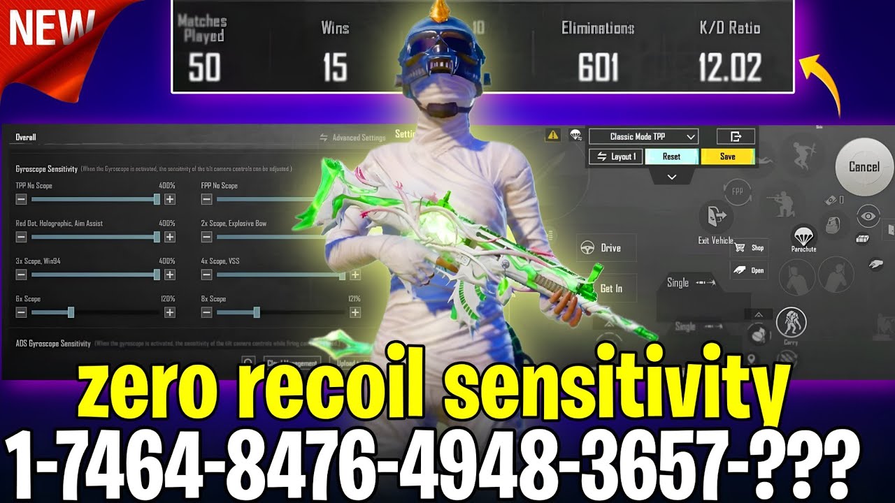 PUBG Zero Recoil Sensitivity Settings 2026 😈 | Best Gyroscope + ADS Code 🔥