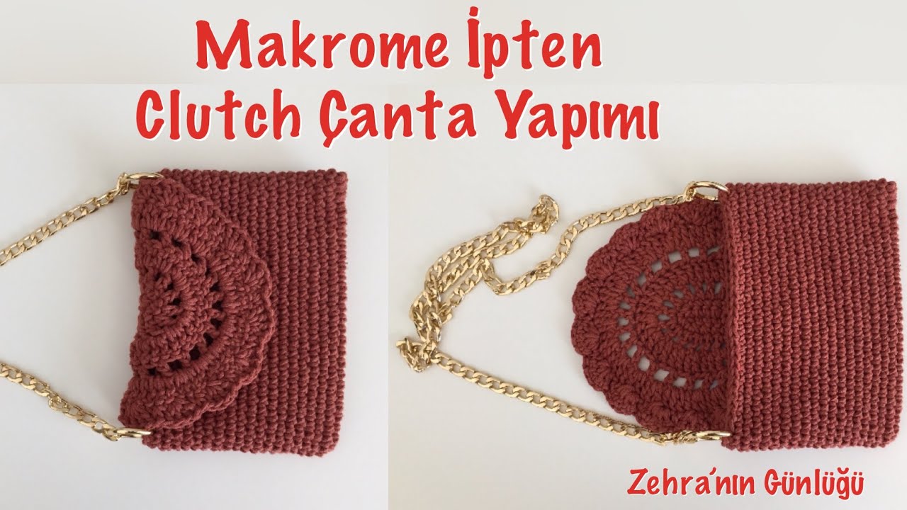 Makrome İpten Clutch &Ccedil;anta Yapımı - Makrome İpten Kolay &Ccedil;anta Yapımı - Makrome İpten P&ouml;rtf&ouml;y &Ccedil;anta