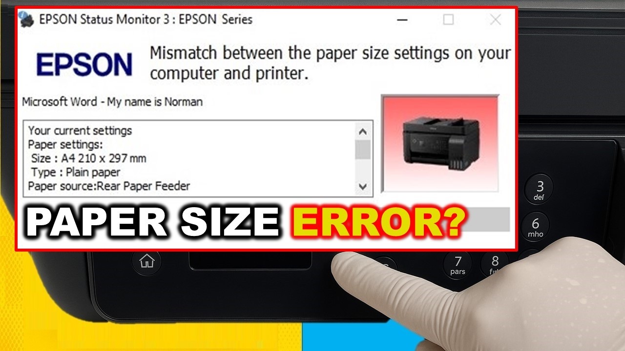 How to Fix Epson Paper Size Mismatch on L5190, L5290 & Similar Models