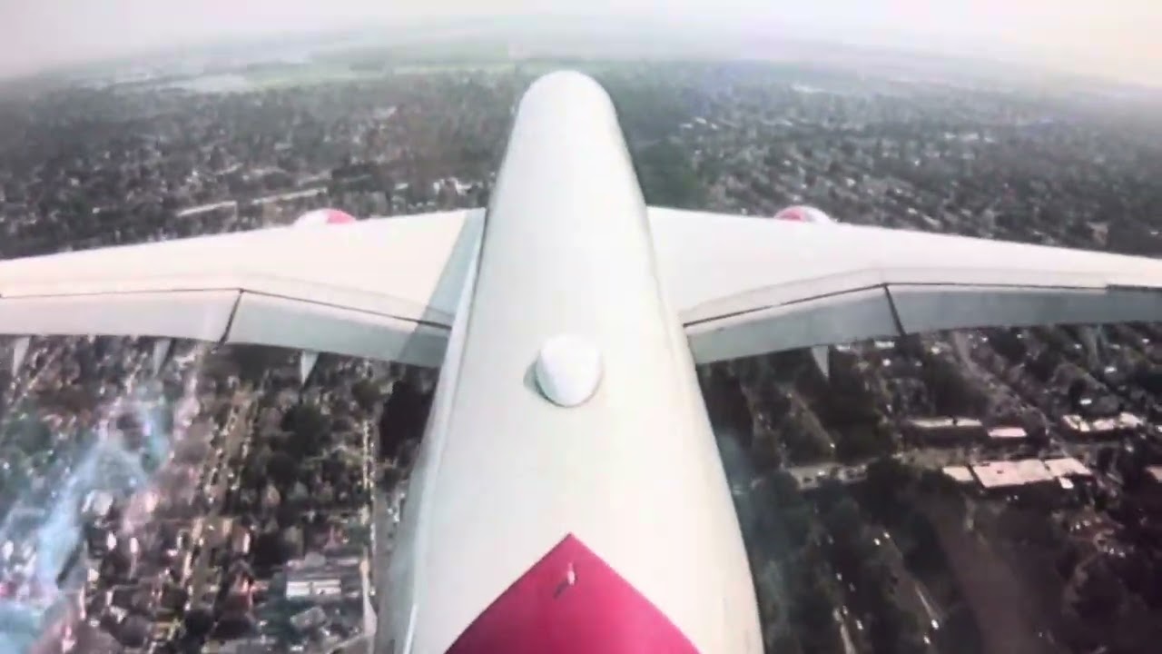 Virgin A350-1000 underbelly camera view of JFK landing