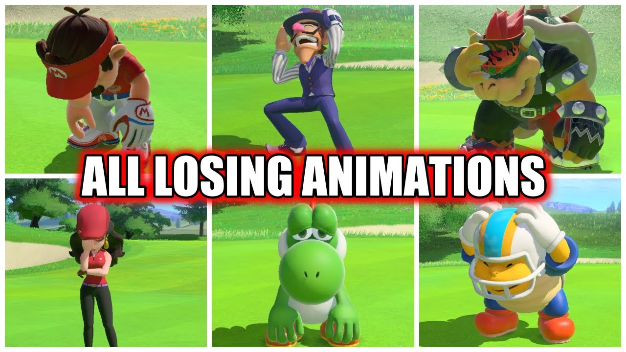 All Characters Losing Animations - Mario Golf Super Rush