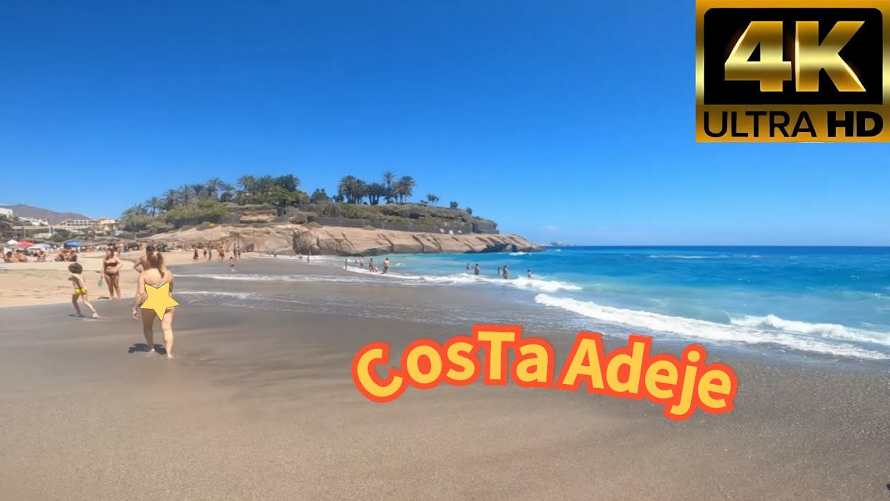 TENERIFE - Costa Adeje | beach & girl ☀️ 🌡️ 4K ● 23°C January 2025 | Spain WALK | Spain | 4k