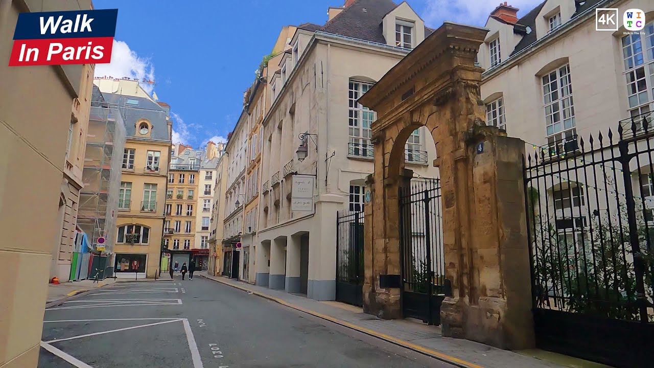 Walk In Paris from Bourse de Commerce to Rue Bachaumont (4K)