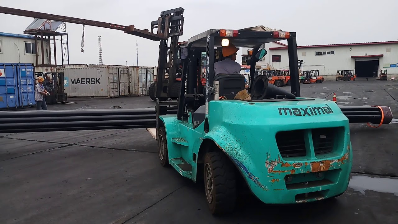 How to Load Steel Pipe from truck to container