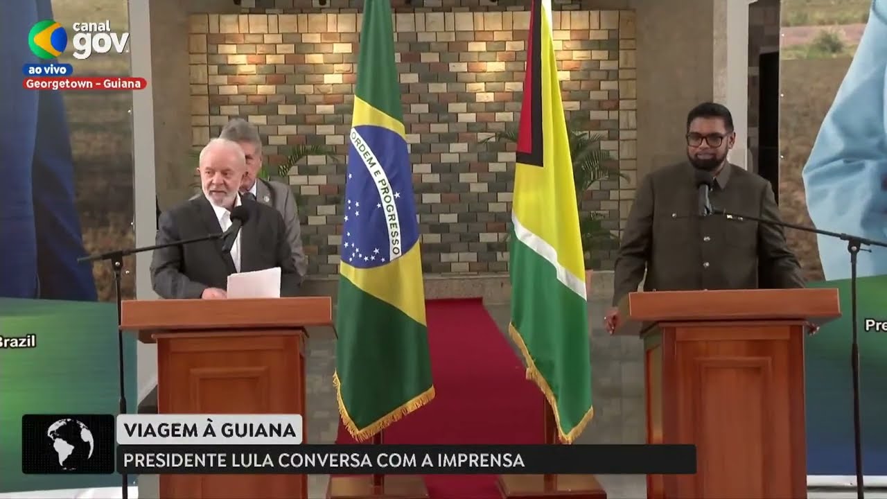🔴 Lula faz declaração à imprensa após reunião bilateral com o Presidente da Guiana
