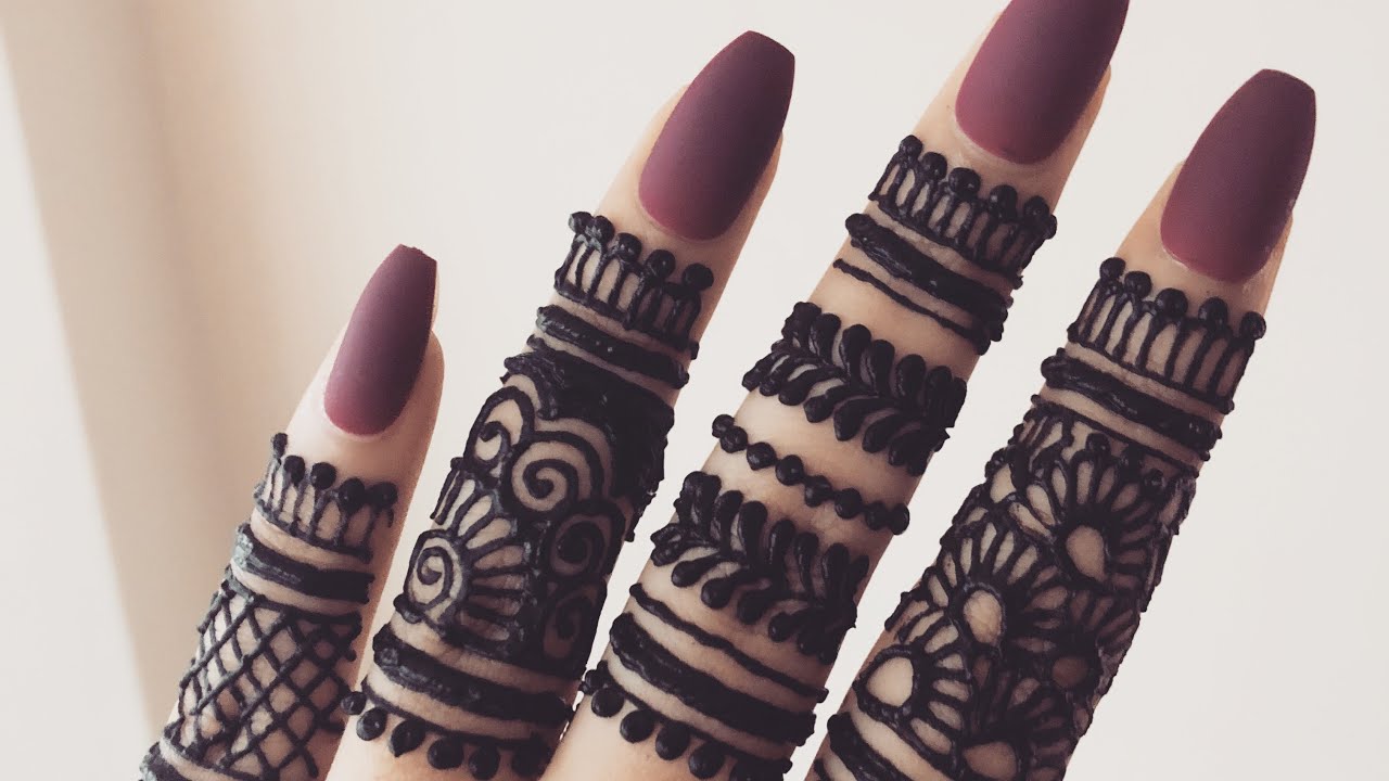 Beautiful stylish Finger Mehndi henna design for hands eid weddings 2019