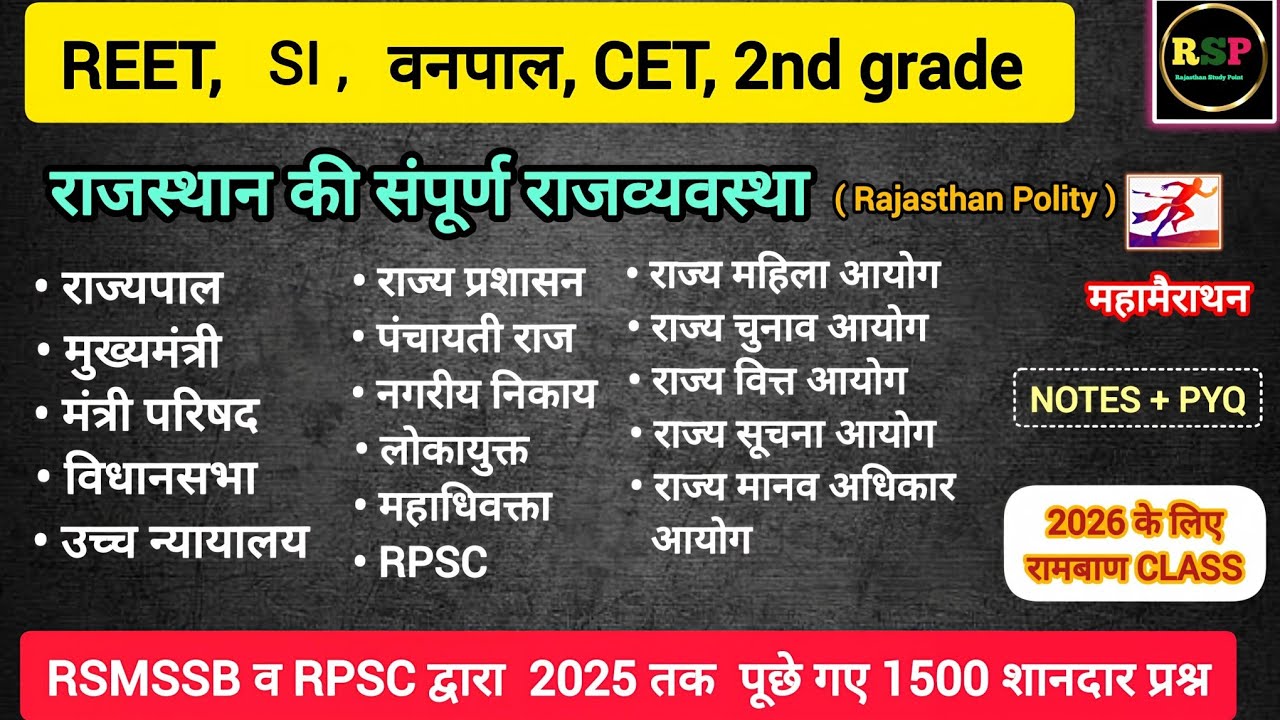 || Rajasthan  polity complete mairathan || 1500 previous year Questions Practice || #rajasthanpolity
