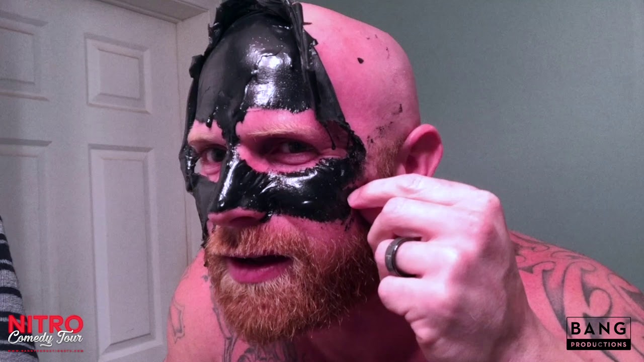 peeling off a black mask!