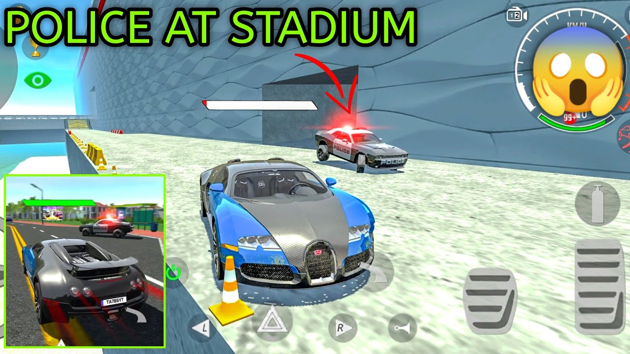 Car Simulator 2 - Hiding in Stadium to escape from the police -Bugatti Veyron VS Police Car Gameplay