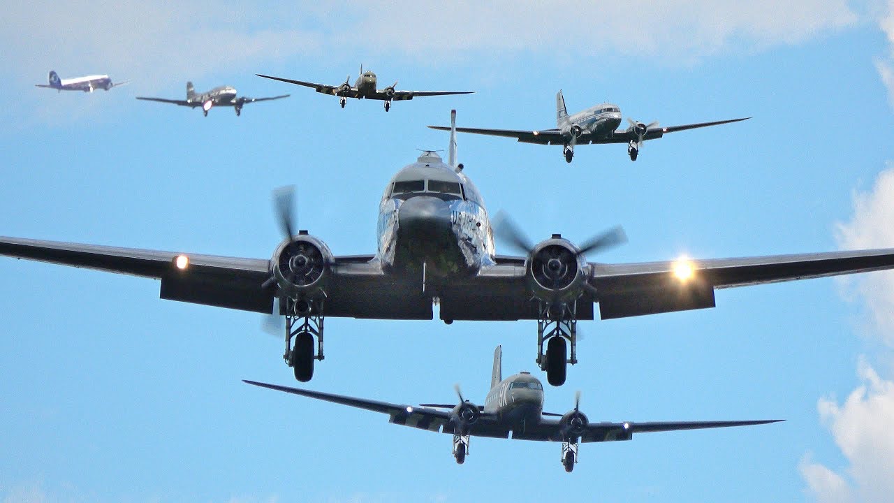 DC-3 Mass Landing: 20x Daks at Faßberg (70 Years Berlin Airlift)