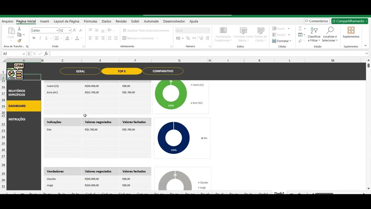 📊 Planilha para Cadastro de Clientes (CRM) em Excel Pronta para usar Simple e Completa