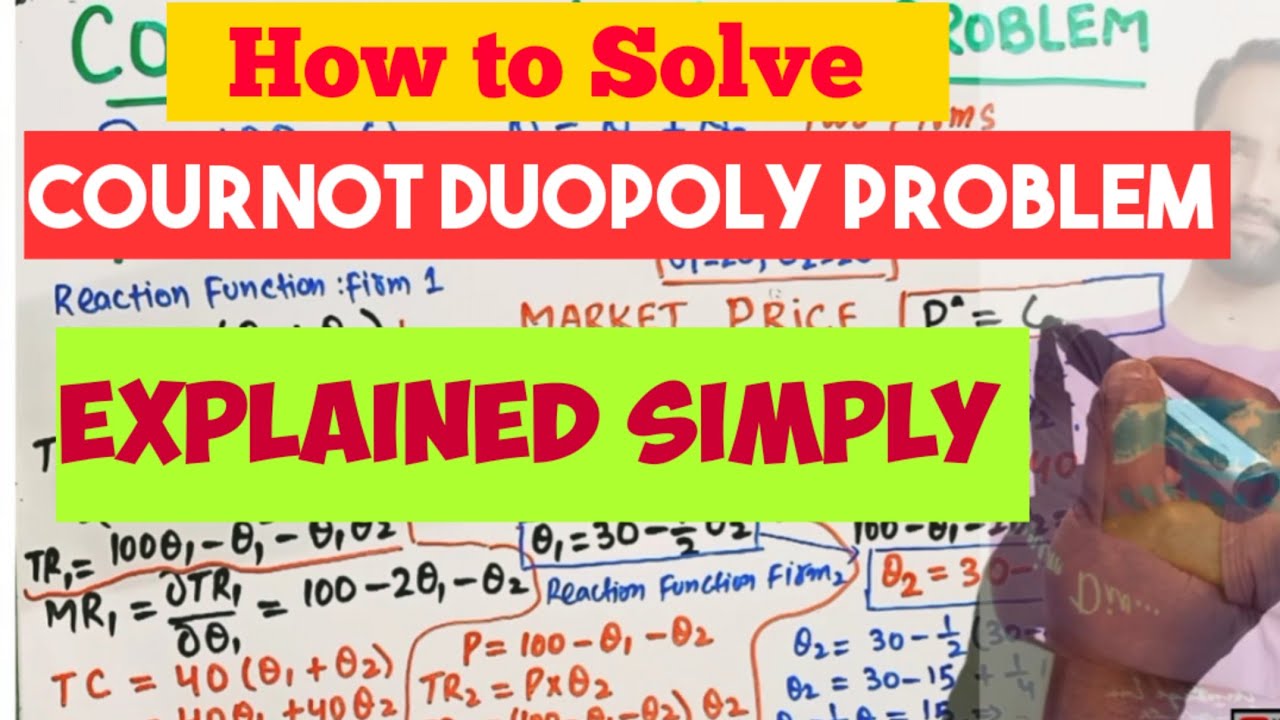 how to solve cournot duopoly problem. reaction function #duopoly