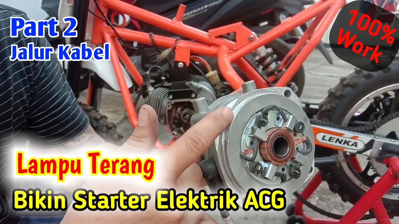 Pasang Starter ACG di motor mini.