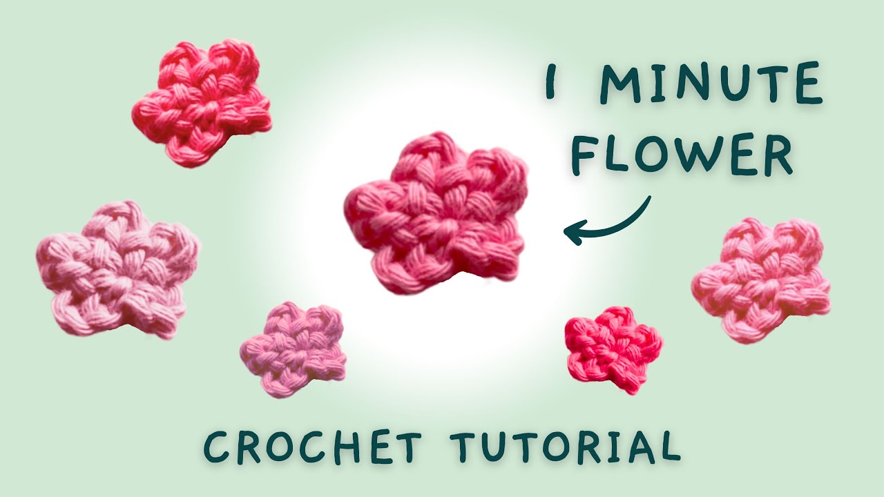 Crochet a mini flower in 1 minute!