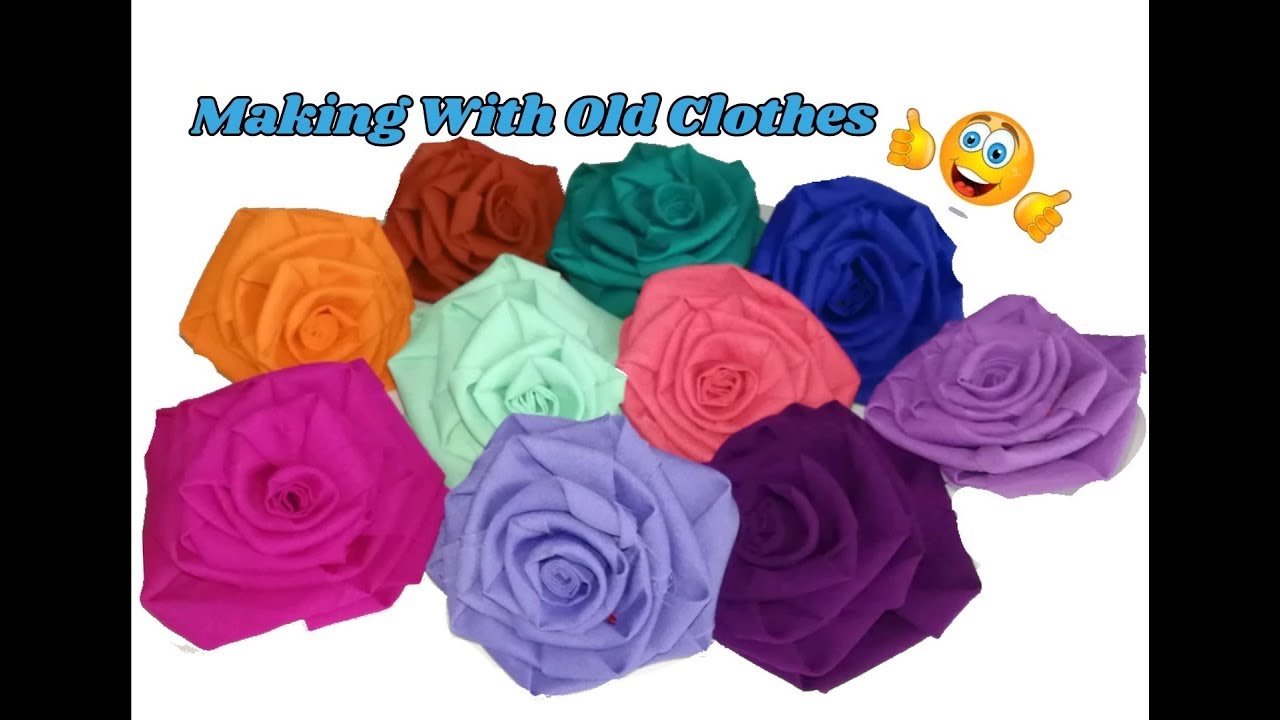 Rose flowers making with waste clothes