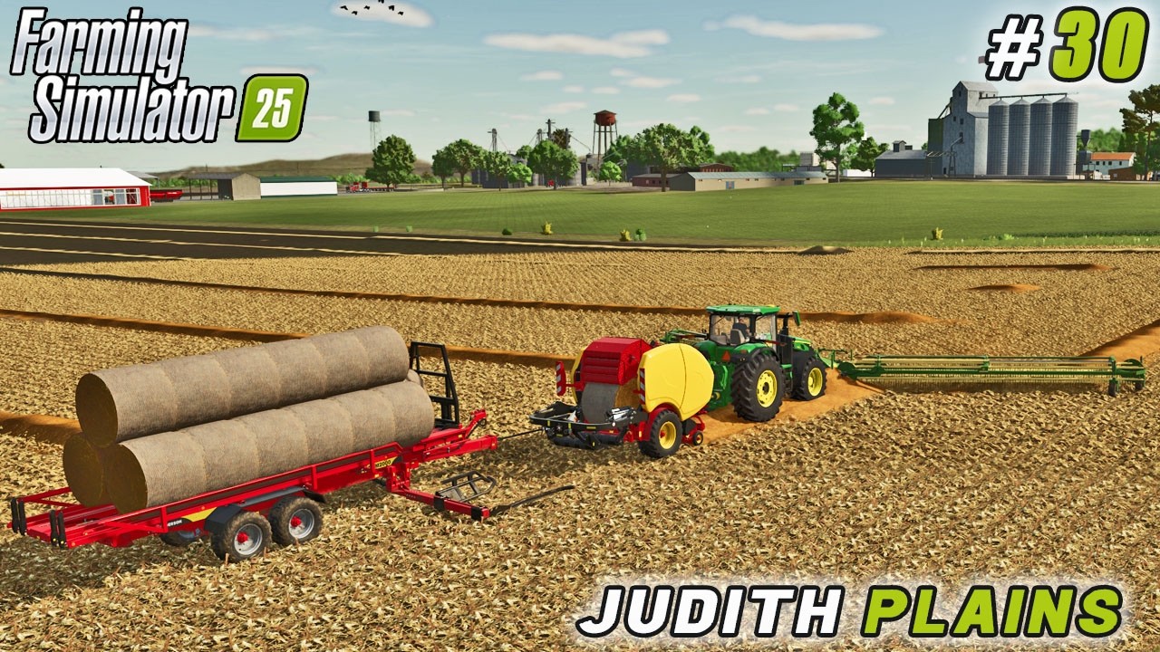 Транспортировка зерна, сбор кукурузы и соломы | Farming Simulator 25 | Джудит Плейнс | №30