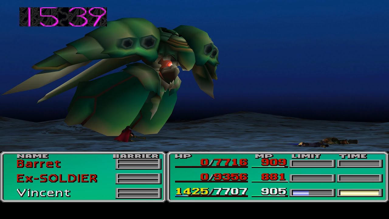 Final Fantasy VII - Vincent showing Emerald Weapon who is the boss