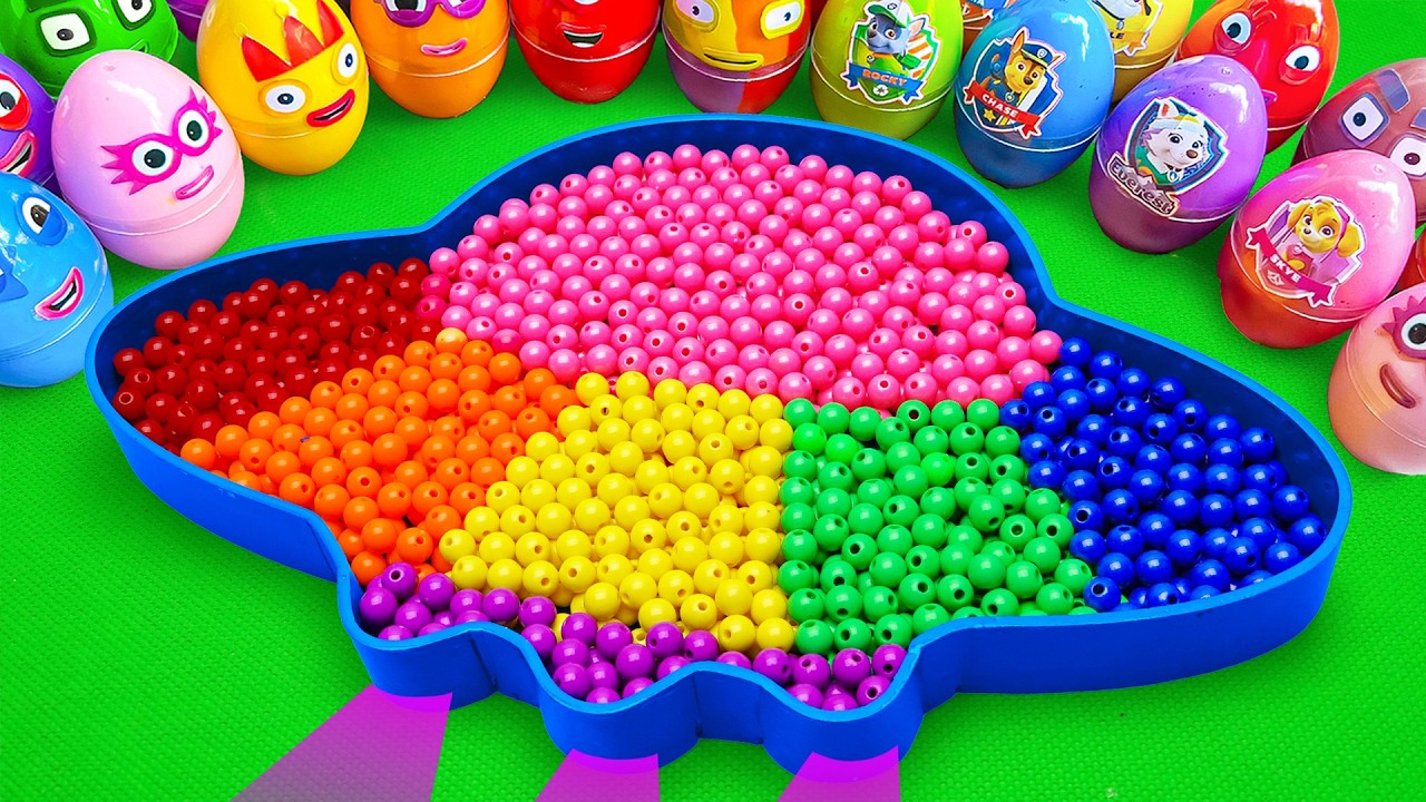 Satisfying ASMR 🌈 DIY Making Rainbow UFO Beads Bathtub With Mixing Slime in Eggs CLAY Coloring