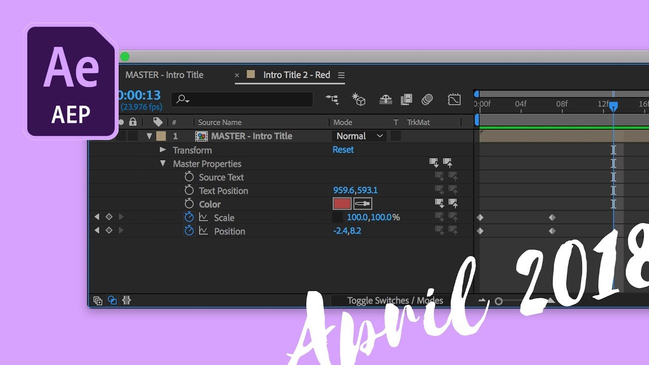New MASTER PROPERTIES in Adobe After Effects (April 2018)